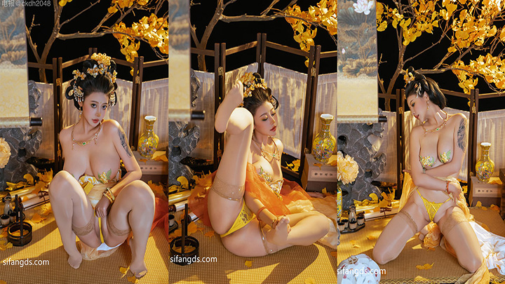 顶级颜值-奈汐酱-金笺寄月,超大尺度露鲍